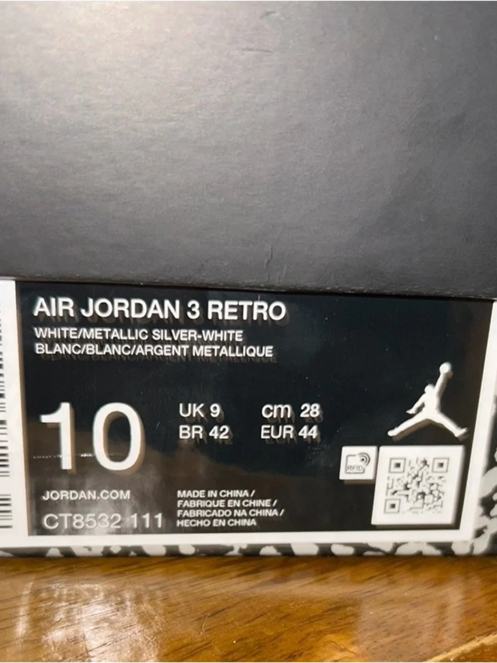 Jordan Air Retro 3 White and Light Beige Sneakers